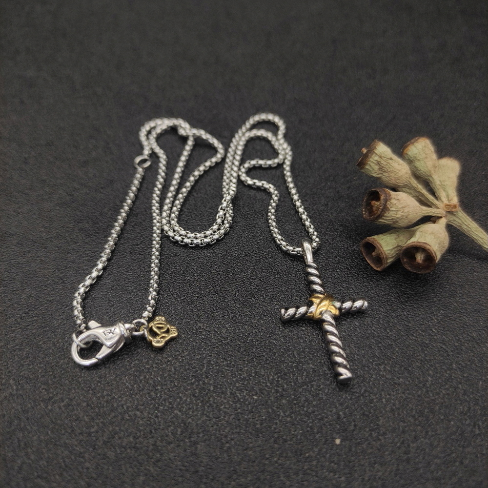 David Yurman Small Color-Separated Cross Necklace